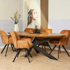 Fauteuil de table doré moderne (lot de 2) CORTINA