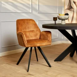 Fauteuil de table doré moderne (lot de 2) CORTINA