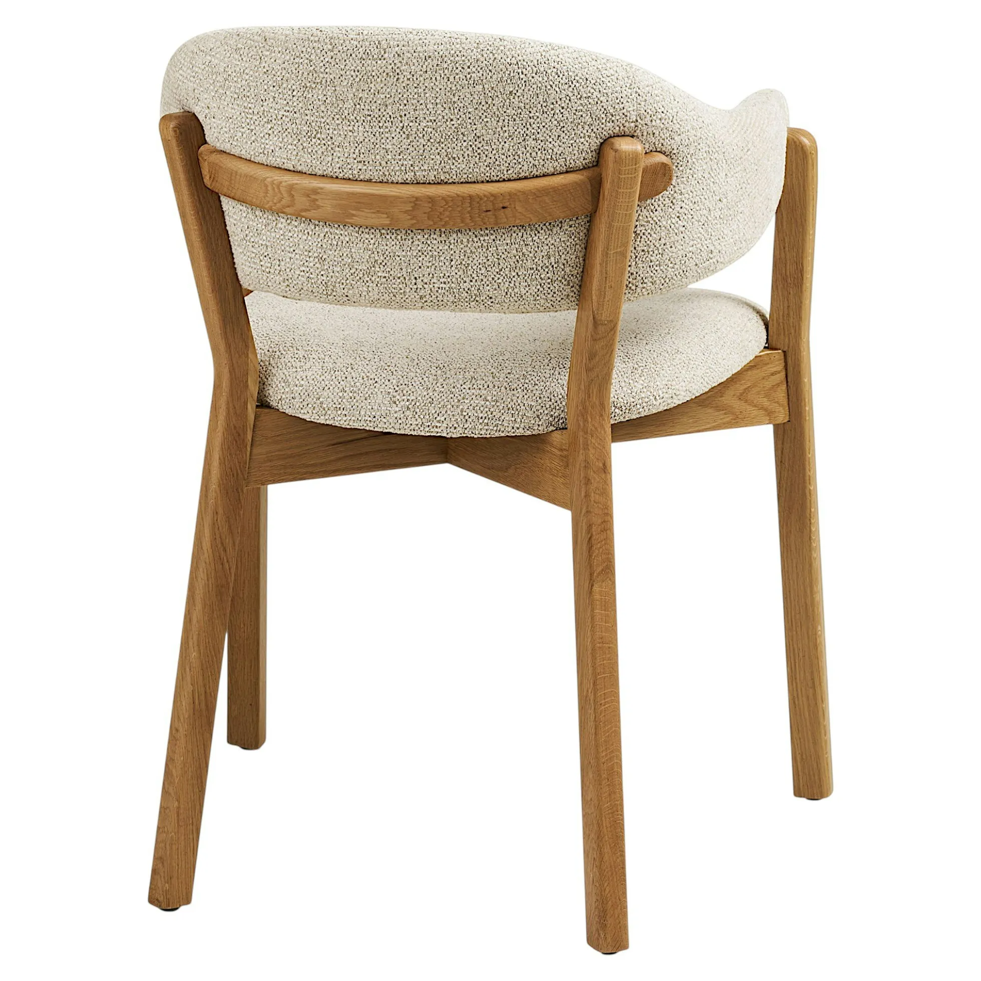 Fauteuil de table en bois et tissu beige (lot de 2) AMSTERDAM