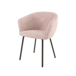 Fauteuil de table en bouclette rose (lot de 2) GALWAY