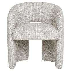 Fauteuil de table en tissu chiné beige TULSA