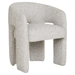 Fauteuil de table en tissu chiné beige TULSA