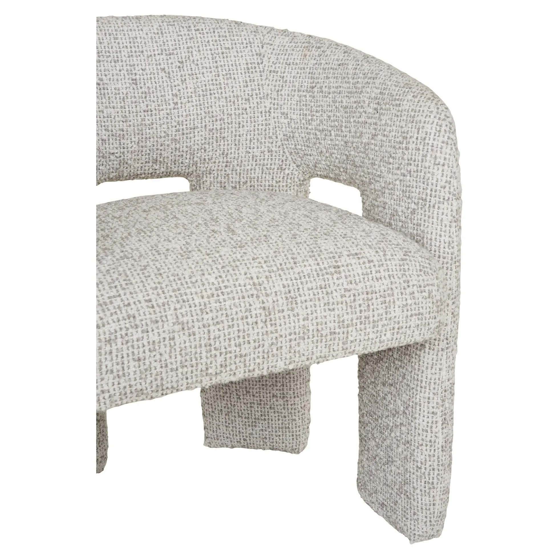 Fauteuil de table en tissu chiné beige TULSA