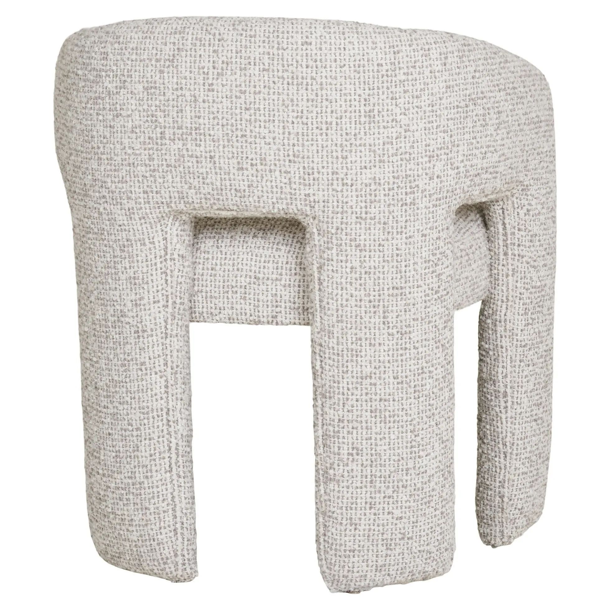 Fauteuil de table en tissu chiné beige TULSA