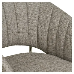 Fauteuil de table en tissu gris clair, pieds chromés (lot de 2) BERLIN