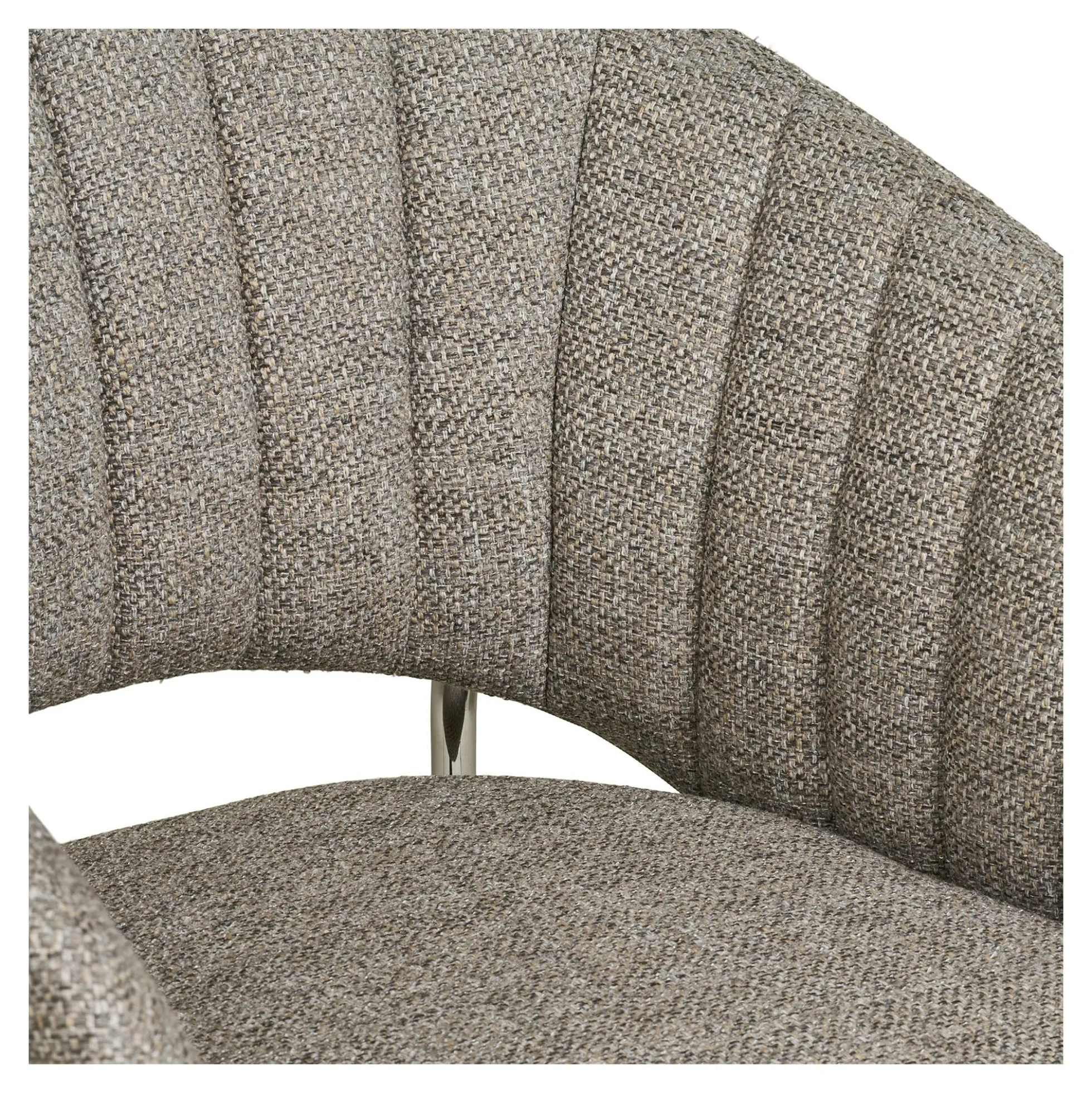 Fauteuil de table en tissu gris clair, pieds chromés (lot de 2) BERLIN