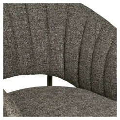 Fauteuil de table en tissu gris foncé, pieds chromés (lot de 2) BERLIN
