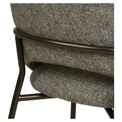 Fauteuil de table en tissu gris foncé, pieds chromés (lot de 2) BERLIN