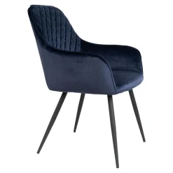 Fauteuil de table en velours bleu nuit (lot de 2) SAVONE
