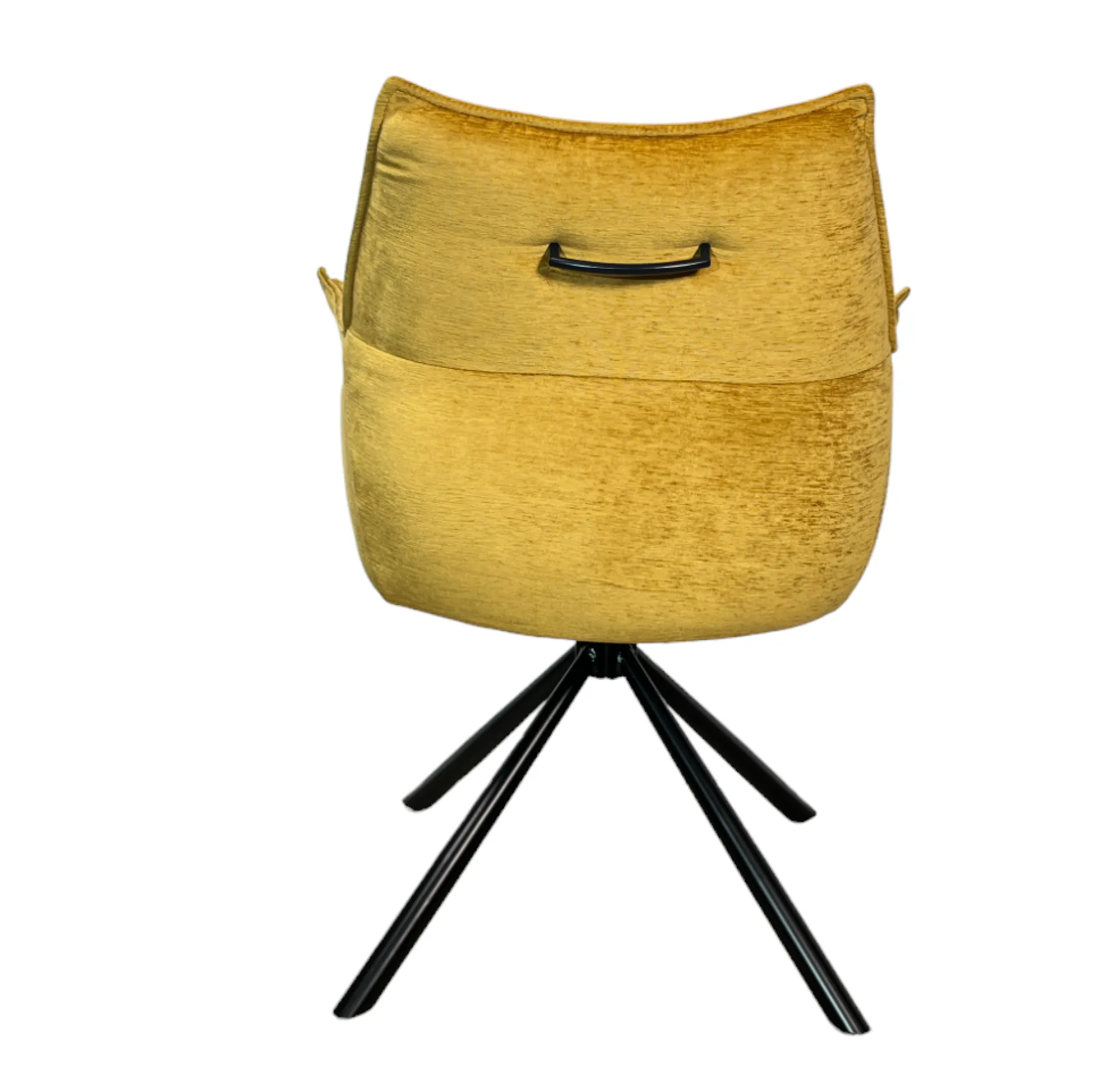 Fauteuil de table en velours doré avec retour (lot de 2) PALERME