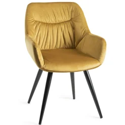 Fauteuil de table en velours moutarde (lot de 2) ARLINGTON