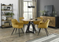 Fauteuil de table en velours moutarde (lot de 2) ARLINGTON