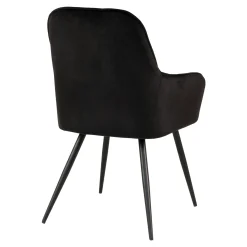 Fauteuil de table en velours noir (lot de 2) SAVONE