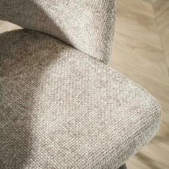 Fauteuil de table en velours tissé sable avec dossier ouvert (lot de 2) GALWAY