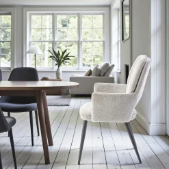 Fauteuil de table gris à dossier ouvert (lot de 2) LIGURIE