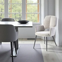 Fauteuil de table gris à dossier ouvert (lot de 2) LIGURIE