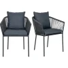 Fauteuil de table gris en corde (lot de 2) GRENADE