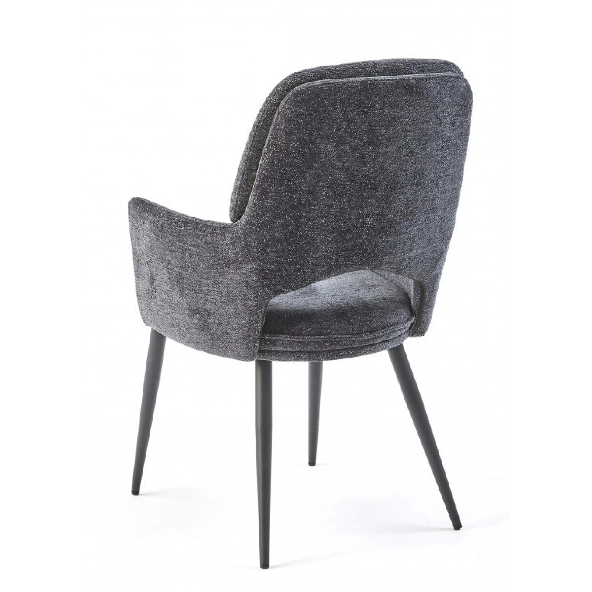 Fauteuil de table gris foncé à dossier ouvert (lot de 2) LIGURIE