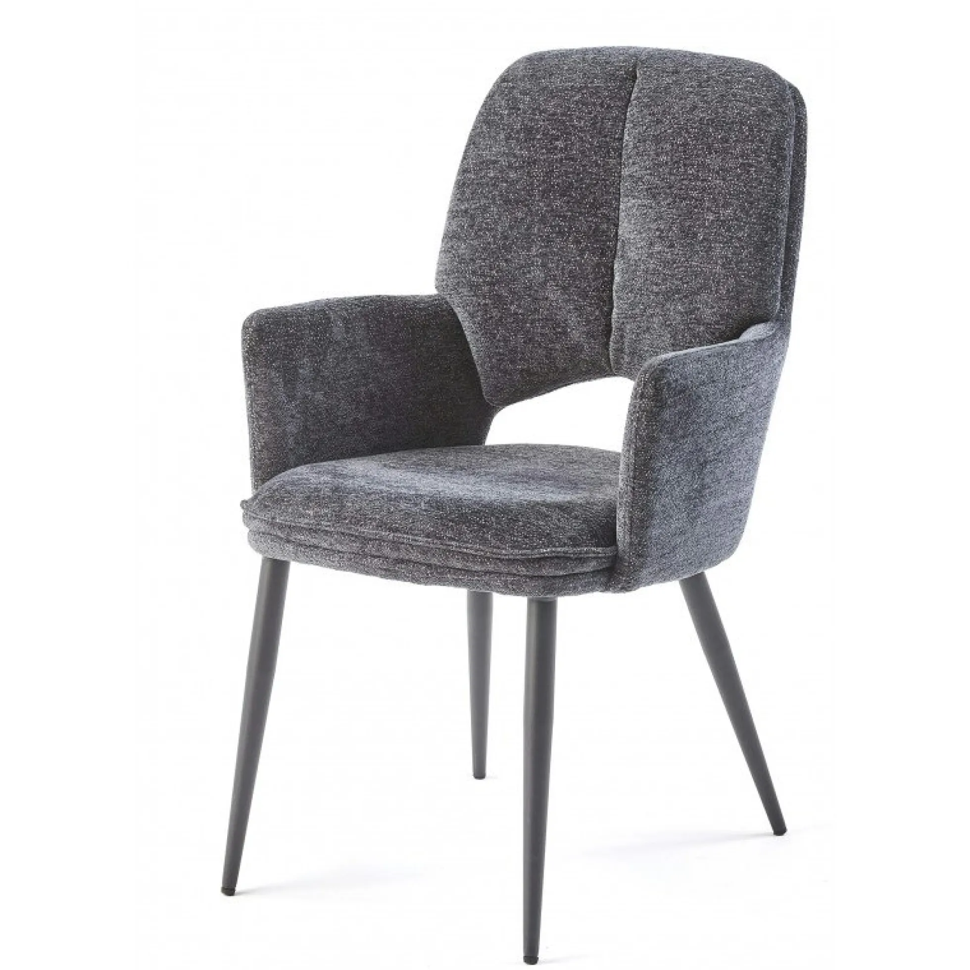 Fauteuil de table gris foncé à dossier ouvert (lot de 2) LIGURIE