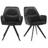 Fauteuil de table gris foncé moderne (lot de 2) CORTINA