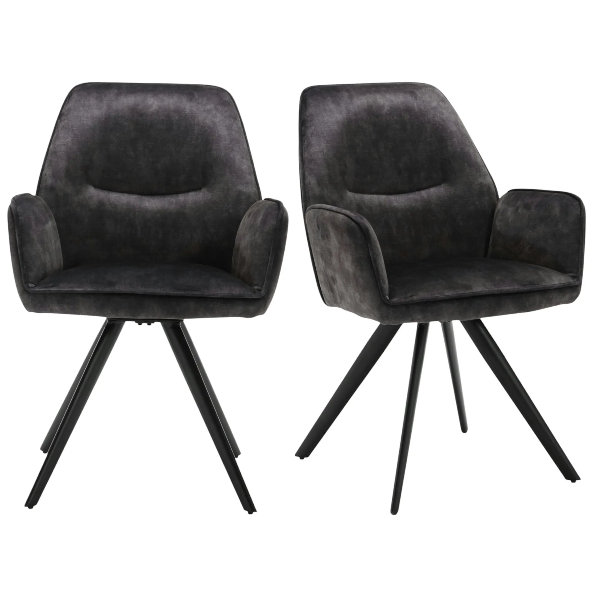 Fauteuil de table gris foncé moderne (lot de 2) CORTINA