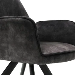 Fauteuil de table gris foncé moderne (lot de 2) CORTINA