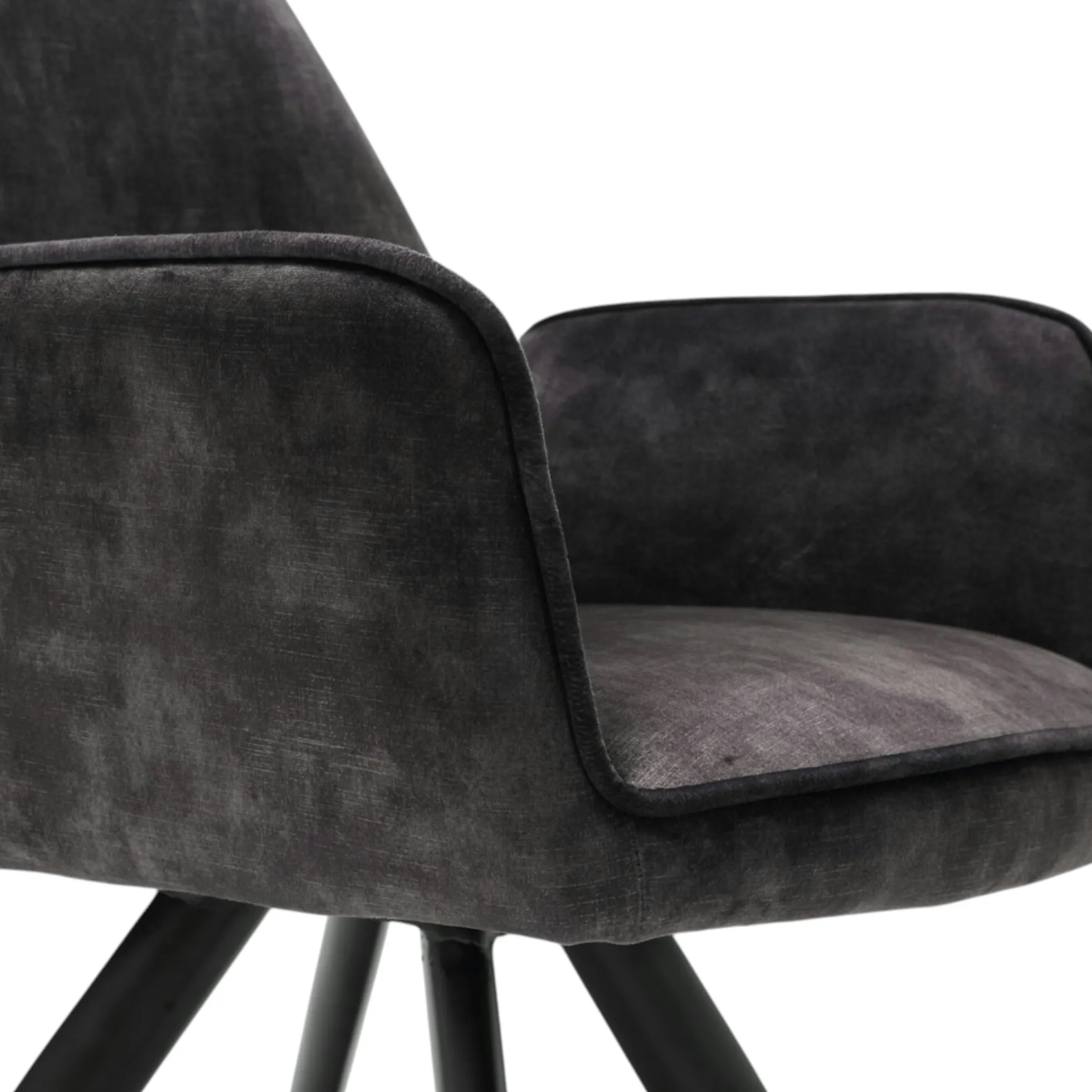 Fauteuil de table gris foncé moderne (lot de 2) CORTINA