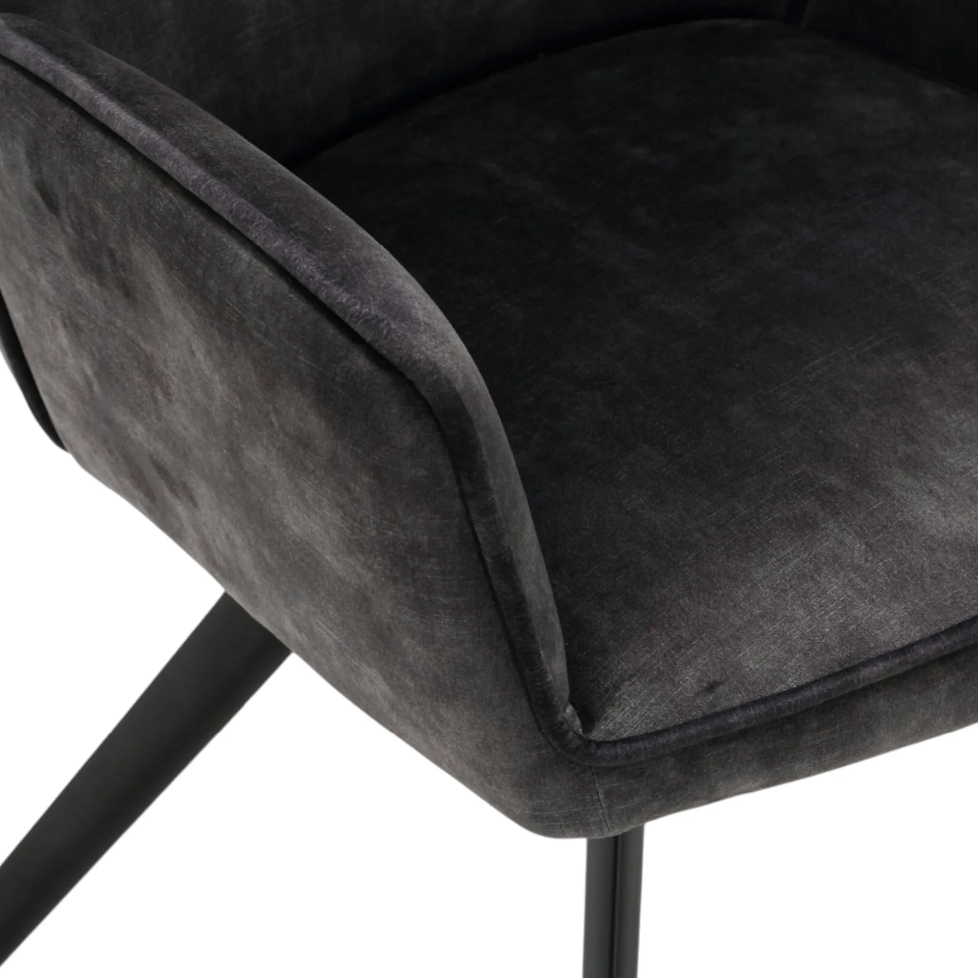 Fauteuil de table gris foncé moderne (lot de 2) CORTINA