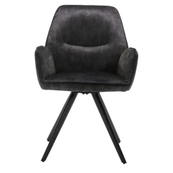 Fauteuil de table gris foncé moderne (lot de 2) CORTINA