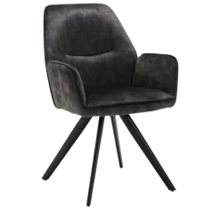 Fauteuil de table gris foncé moderne (lot de 2) CORTINA