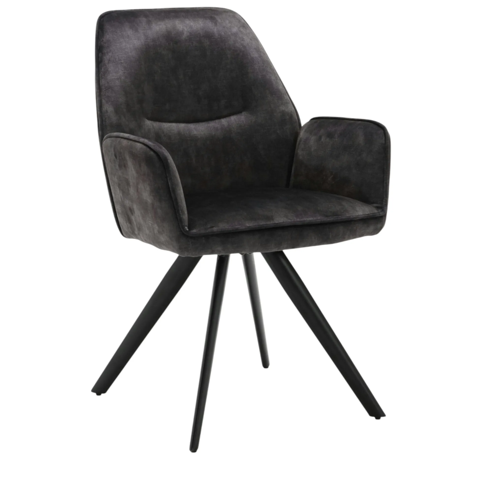 Fauteuil de table gris foncé moderne (lot de 2) CORTINA