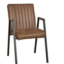 Fauteuil de table marron à bandes (lot de 2) CORTINA