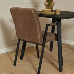 Fauteuil de table marron à bandes (lot de 2) CORTINA