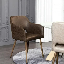 Fauteuil de table marron chocolat (lot de 2)