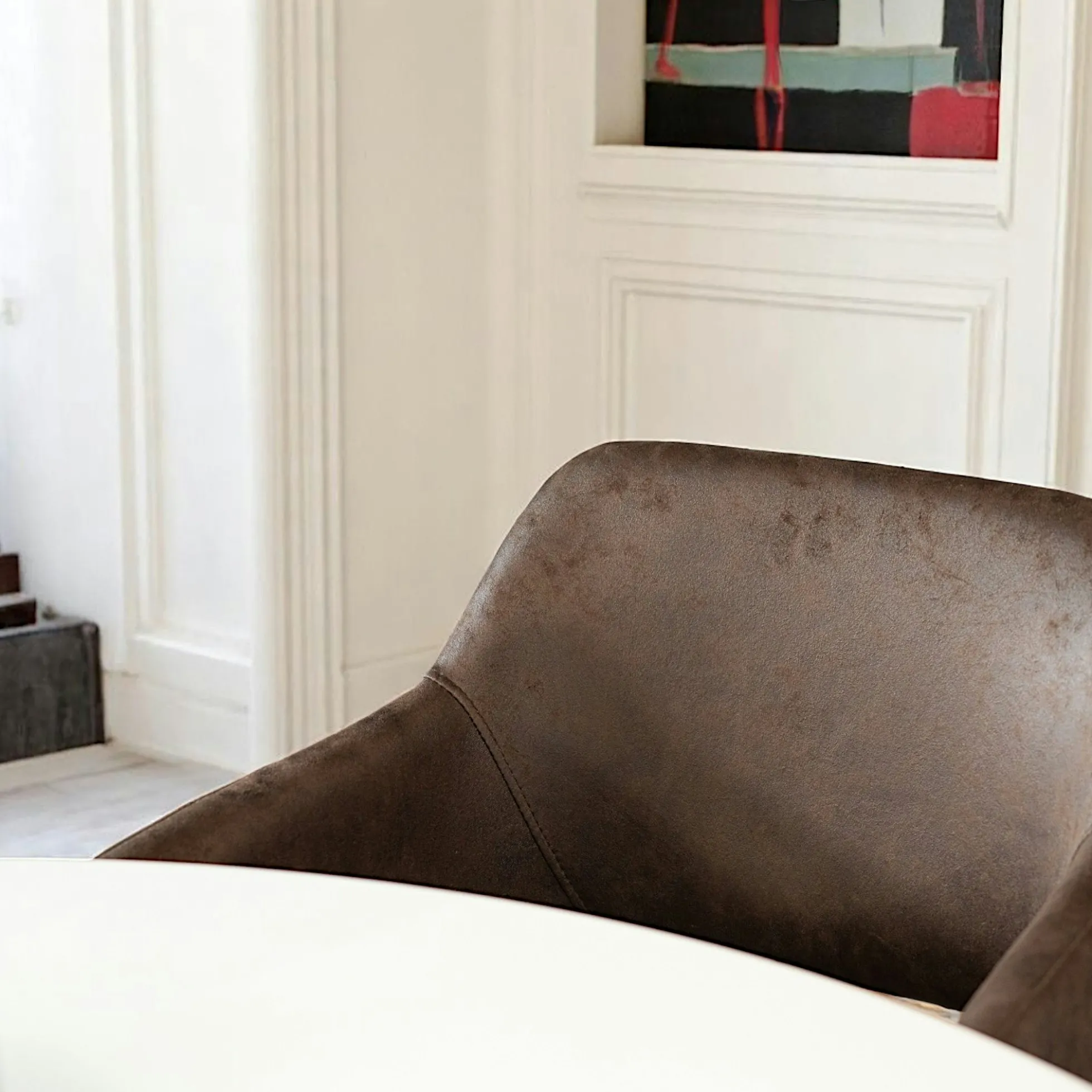 Fauteuil de table marron chocolat (lot de 2)
