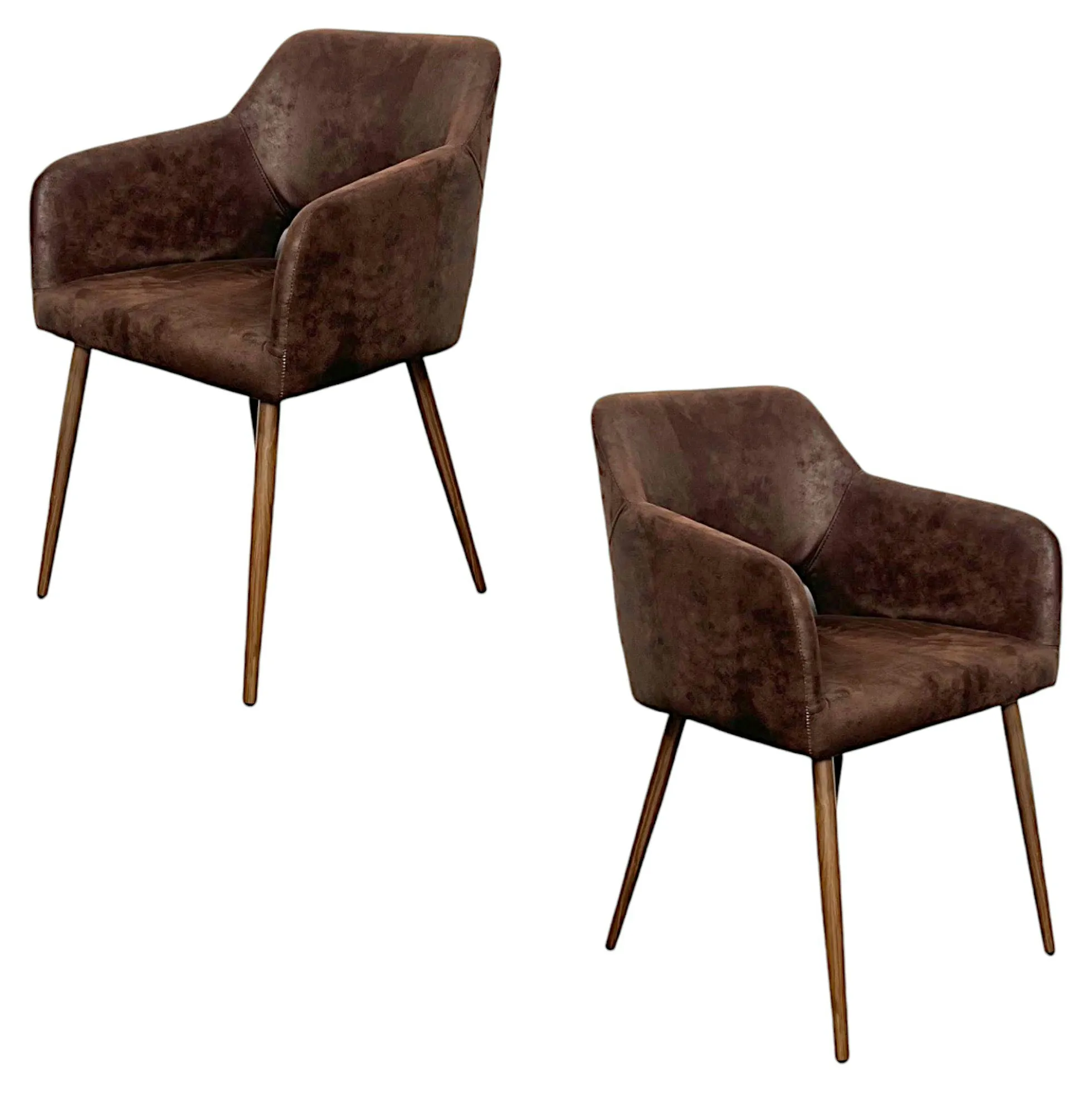 Fauteuil de table marron chocolat (lot de 2)