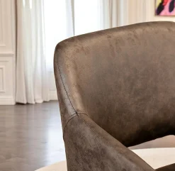Fauteuil de table marron chocolat (lot de 2)