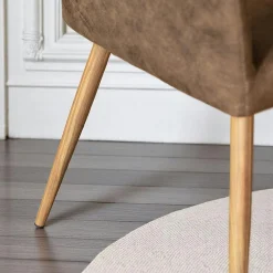 Fauteuil de table marron chocolat (lot de 2)