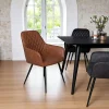 Fauteuil de table marron vintage (lot de 2) SAVONE