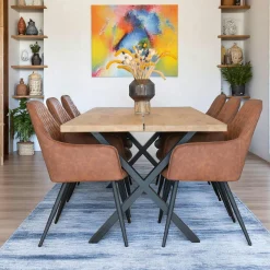 Fauteuil de table marron vintage (lot de 2) SAVONE