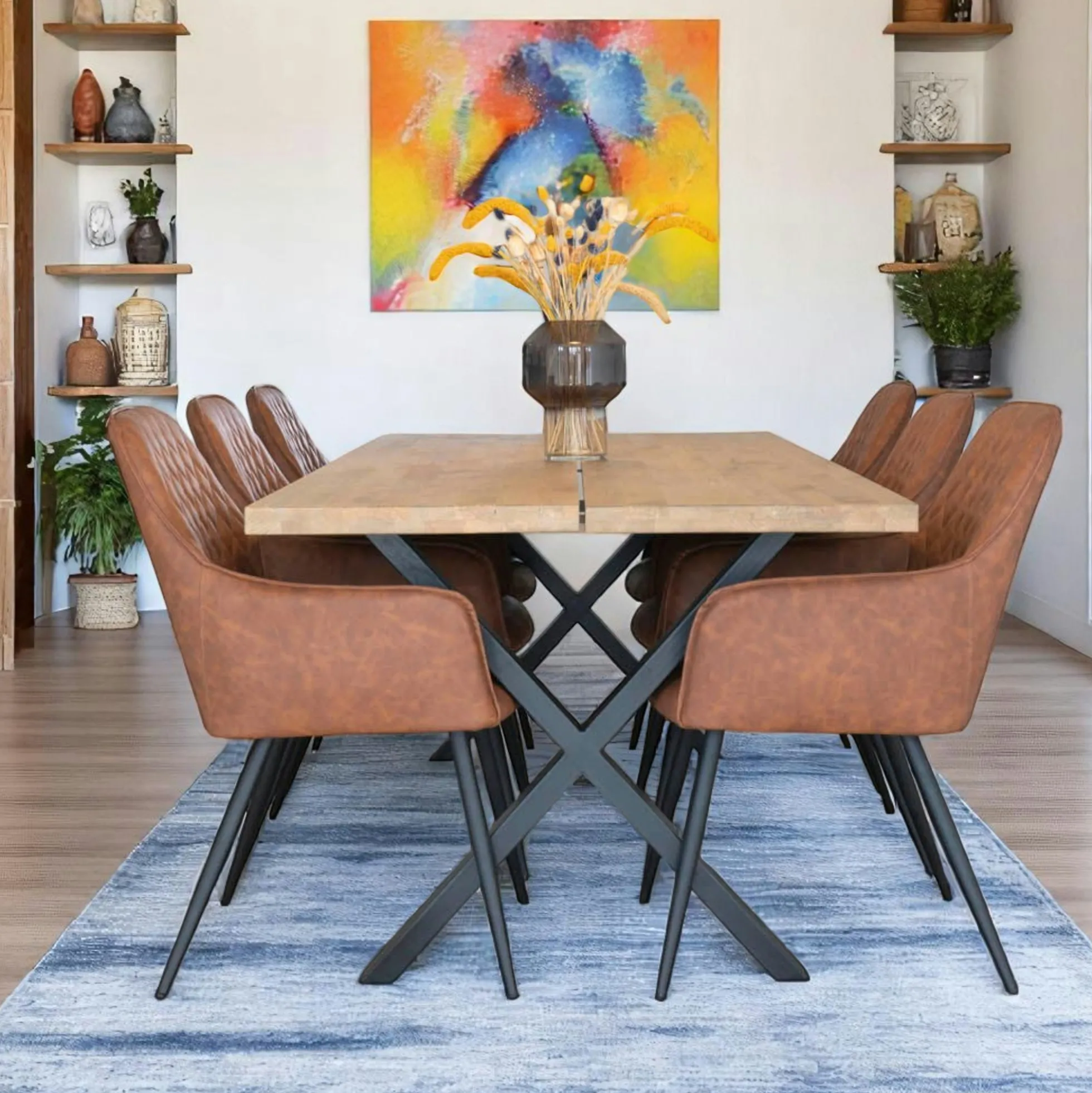 Fauteuil de table marron vintage (lot de 2) SAVONE