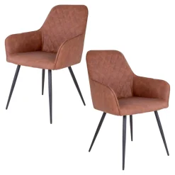 Fauteuil de table marron vintage (lot de 2) SAVONE
