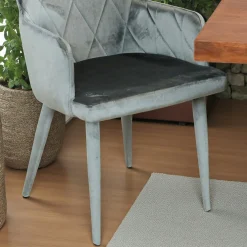 Fauteuil de table moderne en velours gris (lot de 2) HAWAI