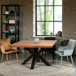 Fauteuil de table moderne en velours gris (lot de 2) HAWAI