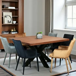 Fauteuil de table moderne en velours doré (lot de 2) HAWAI