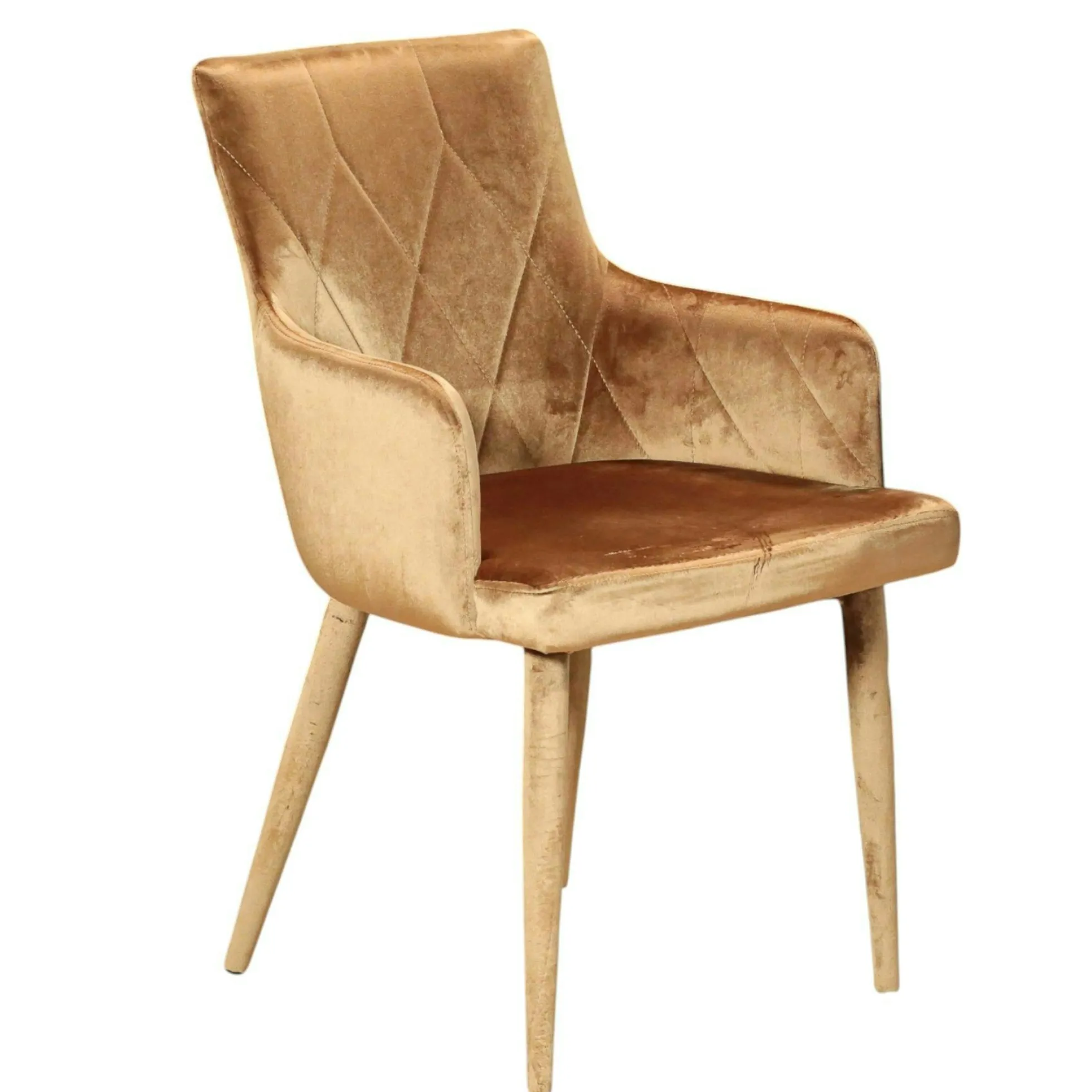 Fauteuil de table moderne en velours doré (lot de 2) HAWAI