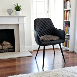 Fauteuil de table noir vintage (lot de 2) SAVONE