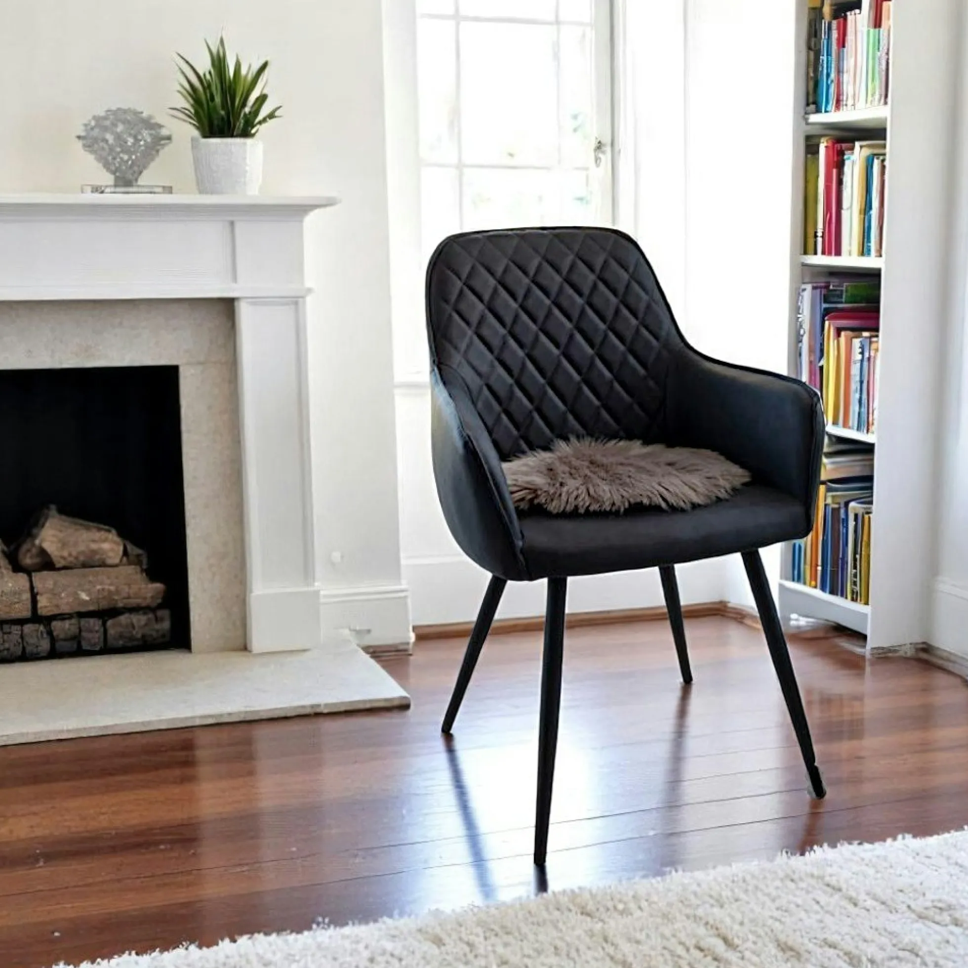 Fauteuil de table noir vintage (lot de 2) SAVONE