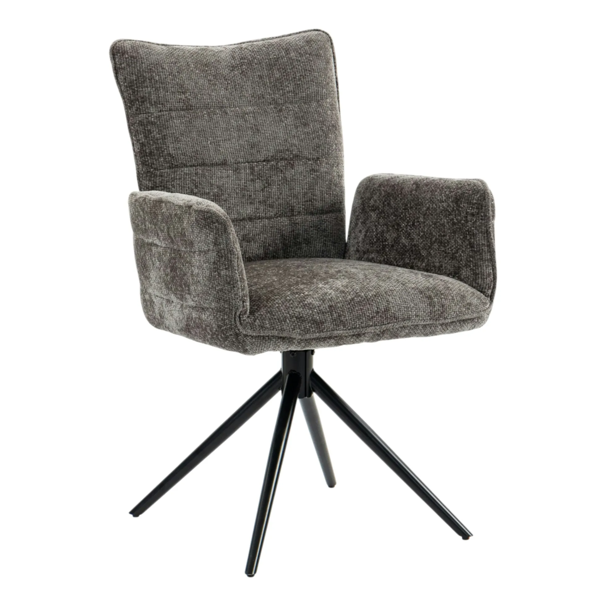 Fauteuil de table pivotant anthracite en tissu texturé (x2) RIVANO