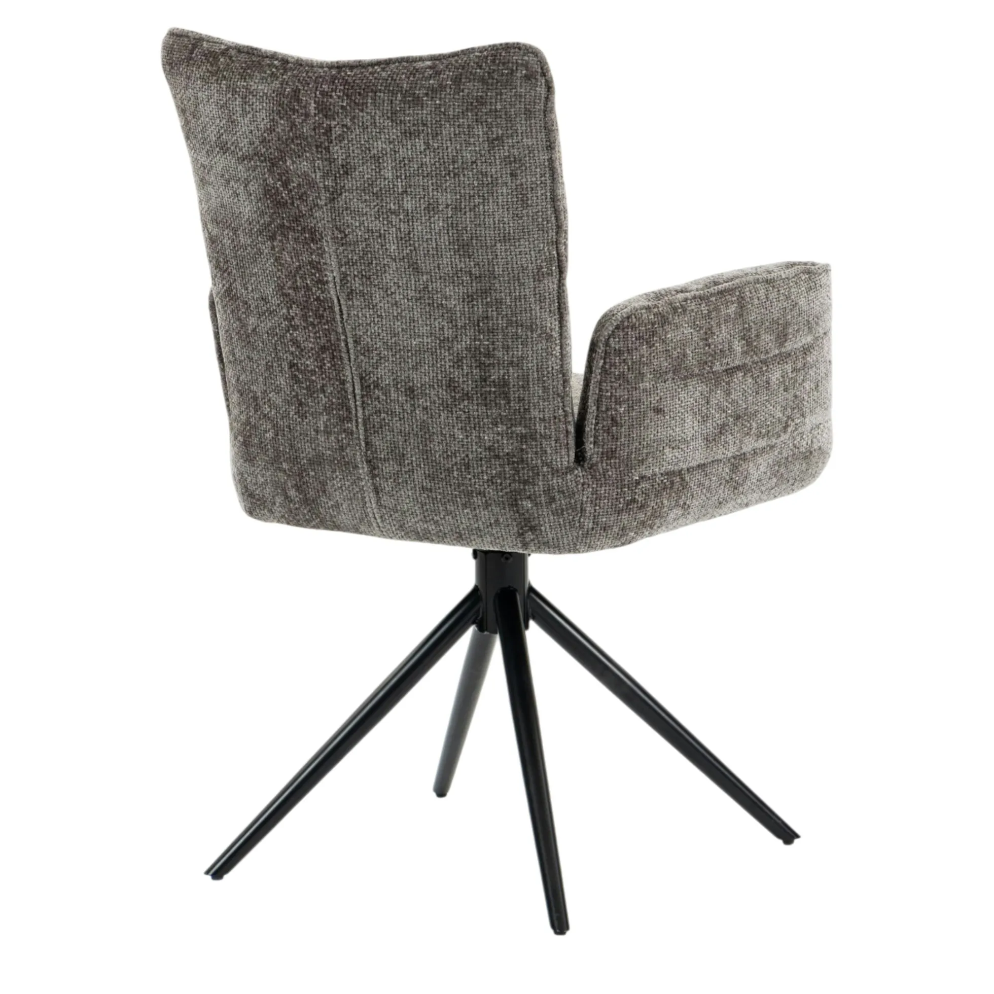 Fauteuil de table pivotant anthracite en tissu texturé (x2) RIVANO